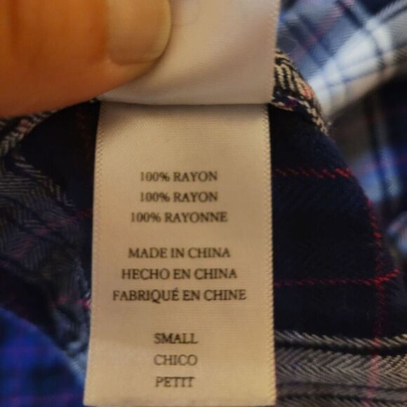 Rails Long Sleeve Button Up Flannel Shirt Womens S White Purple Plaid Pocket - Picture 5 of 6